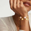 Gold Plated Floral Bracelets, Stainless Steel Charm Bracelet Adjustable Lucky Chain Set Gift - Image 6