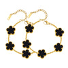 Gold Plated Floral Bracelets, Stainless Steel Charm Bracelet Adjustable Lucky Chain Set Gift - Image 19