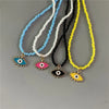Evil Eye Charm Necklace with Colorful Beads in a Choker Style - Image 2
