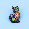 Colorful Glass Cat Enamel Pins Cartoon Brooches Badge Lapel Pin For Backpack Clothes Accessories Animal Jewelry Birthday Gifts - Image 3