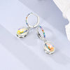 Silver Colorful Oval Gemstone Eardrops Drop Earrings Women Earrings Charm Versatile Party Jewelry Gifts - Image 3