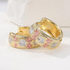 Classic Gold Plated Carving Snow Pattern Hoop Earrings For Women Delicate Simple Elegant Ear Accessories Jewelry Gifts - Image 3