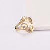Geometric Filigree Flower Rings for Women Stainless Steel Vintage Four-leaf Clover Ring Birthday Jewelry Gift - Image 2