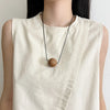 Minimalist Metal Geometric Ball Pendant Necklace for Women Design Sweater Chain Accessories - Image 4