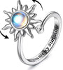 Sunflower Crystal Relief Spinning Fidget Ring For Girls Rotate Freely Metal Copper Knuckle Ring Women'S Jewelry Gifts - Image 10