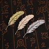 i-Remiel Men's Gold Color Feather Brooch Pin Simple Accessory for Coats Suits Shirts Quality Clothing And Accessories - Image 4