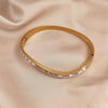 Wave Zircon Stainless Steel Gold Plated Bracelet, Silver Bracelet, Wedding Jewelry - Image 5