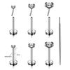 Seven-Piece Stainless Steel Flat-Back Labret Stud Set with 16G 18G or 20G Options - Image 6