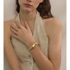 Smooth Stainless Steel Open Cuff Bangle in Gold-Tone or Silver-Tone - Image 2
