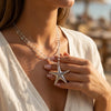 Summer Ocean Vacation Starfish Pendant Necklace Women Elegant Atmosphere Double Layered Long Collarbone Chain Accessory - Image 3