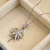 316L Stainless Steel Star Round Shiny Zircon Pendant Necklace For Women Delicate Lady Jewelry Gifts - Image 7