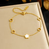 316L Stainless Steel Golden Heart Geometry Zircon Minimalist Series Bracelet Lady Wrist Chain Jewelry - Image 16