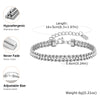 Stainless Steel Double Row Olive Bead White Zircon Bracelet for Women,Gold Color Tennis Chain Bracelets,Classic Jewelry Gifts - Image 6
