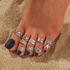 Summer Women Toe Rings Beach Foot Rings Geometric Open Finger Rings Y2K Star Heart Toe Rings Jewelry Gifts 10pcs - Image 1
