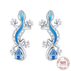 Silver Elegant Sparkling Lucky Clover Hoops Earring For Women Jewelry Simple Colorful Flower Love Gift - Image 22