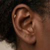1PC Silver Vintage Threaded Flat Back Cartilage Stud Earring Sun Shell Fish Flower Knot CZ Piercing Jewelry - Image 5