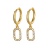 Enshir Gold Color Zircon Drop Hoop Earrings For Women Rock Punk Wedding Crystal Jewelry - Image 17