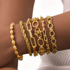 Chunky Stainless Steel Link Chain Bracelet in Gold-Tone - Image 1