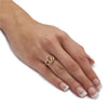 1 Pieces Rhinestone Inlaid Alloy Double Heart Hollowed Out Ring Minimalist Women's Temperament Bracelet - Image 3