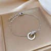 Gold Plated Stainless Steel Dazzling Zircon Bracelet for Women Girls Roman Number Design Charm Party Jewelry Gift - Image 1