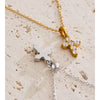 Shiny Cnc Cubic Zirconia Cross Pendant Necklace Gift Gold Platinum Plated Delicate Collar Jewelry - Image 6