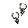 Punk Peach Heart Pendant Earrings for Women Silver Color Simple Geometric Circular Ear Buckle Jewelry Gift - Image 6