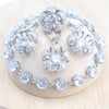 Bridal Silver Round Olive Zircon Jewelry Sets Rings Bracelets Pendant Earrings Necklace Set For Women Wedding Jewellery - Image 12