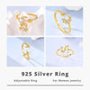 Gold Snake Adjustable Ring Silver Golden Letter A Free Heart Star Moon Open Rings For Women Jewelry Gift - Image 2