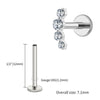 Titanium Climber 4 CZ Cartilage Helix Stud 16G Dainty Flat Back Labret Earlobe Piercing Jewelry - Image 13