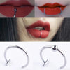 Punk 8/10mm Titanium Steel Lip Rings Cuff Clip on Fake Labret Piercing Ear Nose Hoops Unisex Women Septum Body Jewelry - Image 2