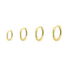 Four-Pair Stainless Steel Circle Hoop Earring Set in Gold-Tone or Silver-Tone - Image 8