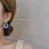 Multicolor Transparent Acrylic Resin Marbling Flower Drop Earrings for Women Gold Color Ear Buckle Jewelry - Image 3