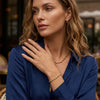 La. Muses Pink Round Zircon Stainless Steel Women's Bracelet Pvd Gold Plated Daily Jewelry - Image 2