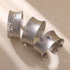 Wide Cuff Bracelet For Women Hammered Silvery Color Embossed Star Open Bangle Accessories Jewelry Party Gifts - Image 1