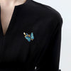 Women's Rhinestone Pearl Butterfly Brooches Fabric Embroidered Butterfly Insect Brooch Pin Party Office Jewelry - Image 2