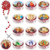 12 Pcs Catholic Rosaries Necklaces Wooden Beads Religious Rosary Gifts Holy Rosaries with Gift Boxes for Prayer Men Women - Image 1