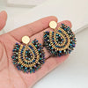 Rice bead earrings Water drop Originality Colour Crystal Design Hand knitting Bohemia Alloy Simple Beaded earrings - Image 9