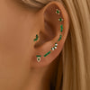 Silver 1pc Water Drop Zirconia Tassel Chain Two Stud Earrings For Women Hypoallergic Jewelry - Image 4