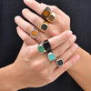 Stylish Square Stone Ring for Men, Stainless Steel Signet Ring,Birthday Party Gift for Him Dad - Image 2