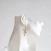 Metal Gold Color Leaf Long Tassel Earrings Cream Tears Pearl Bride Earrings Wedding Earrings - Image 5