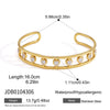 Gold Pvd Plated Round Heart Star Moon Open Bracelet For Women Stainless Steel Cuff Bangle Jewelry - Image 8