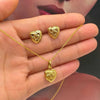 Women Gold Plated Pendant Necklace and Drop Earrings Set Teardrop Star Round Flower Heart Gold Jewelry Accessories Gift - Image 8