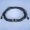 Adjustable Square Bead Bracelet in Black Silver-Tone or Gold-Tone - Image 10