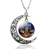 12 Constellation Necklace Zodiac Signs Cabochon Glass Crescent Moon Pendant Clavicle chain Necklace Birthday Gifts for Women - Image 9