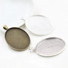 5pcs 30x40mm Inner Size Bright Silver Plated Antique Silver Plated Bronze Cabochon Base Setting Charms Pendant - Image 1