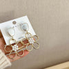 Simple Pearl Flower Earrings For Women Metal Sense Temperament Earrings - Image 4