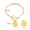 Women Bracelet Stainless Steel Silver/gold Color T bar Flat Line Oval Chain Female Bracelet Jewelry - Image 3