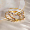 Romantic Colorful Geometric Zircon Inlay Bangle For Women Gold Pvd Plated Stainless Steel Jewelry - Image 4