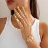 Creative Exaggerated Dubai Indian Finger Wrist Chain Bracelets for Women Punk Nail Rings With Bracelet Y2K Jewelry Steampunk - Image 2