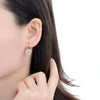 Round&Square Zircon Pendant Hoop Earrings Silver Rhinestones Drop Women Gift Jewelry Eardrop - Image 5